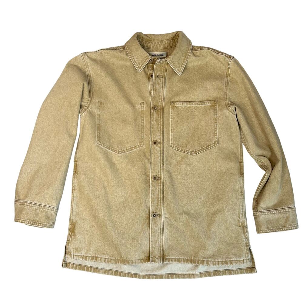 Madewell Tan Jean Jacket WMNS Small Long Sleeve Button-Up 100% Cotton Shirt LS